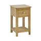 image 1 of Premium Langford Oak Compact 1 Drawer Bedside Table with Shelf