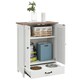 image 6 of PawHut Dog Feeding Station with Storage, Pet Feeding Station with Dog Bowls White | 80H x 60W x 35D cm