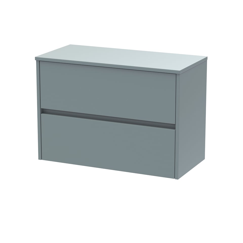 image 1 of Balterley Chartley Contemporary 2 Drawer Wall Hung Vanity Unit with Worktop, 800mm