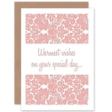 Warmest Wishes Elegant Floral Pattern Wedding Card