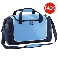 Quadra Teamwear Locker Duffle Bag (30 Litres) (Pack of 2) - Sky/French Navy/White - One Size