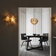 image 2 of Carbonia 6 Light Ceiling Pendant Antique Gold Paint, Clear & Amber Glass