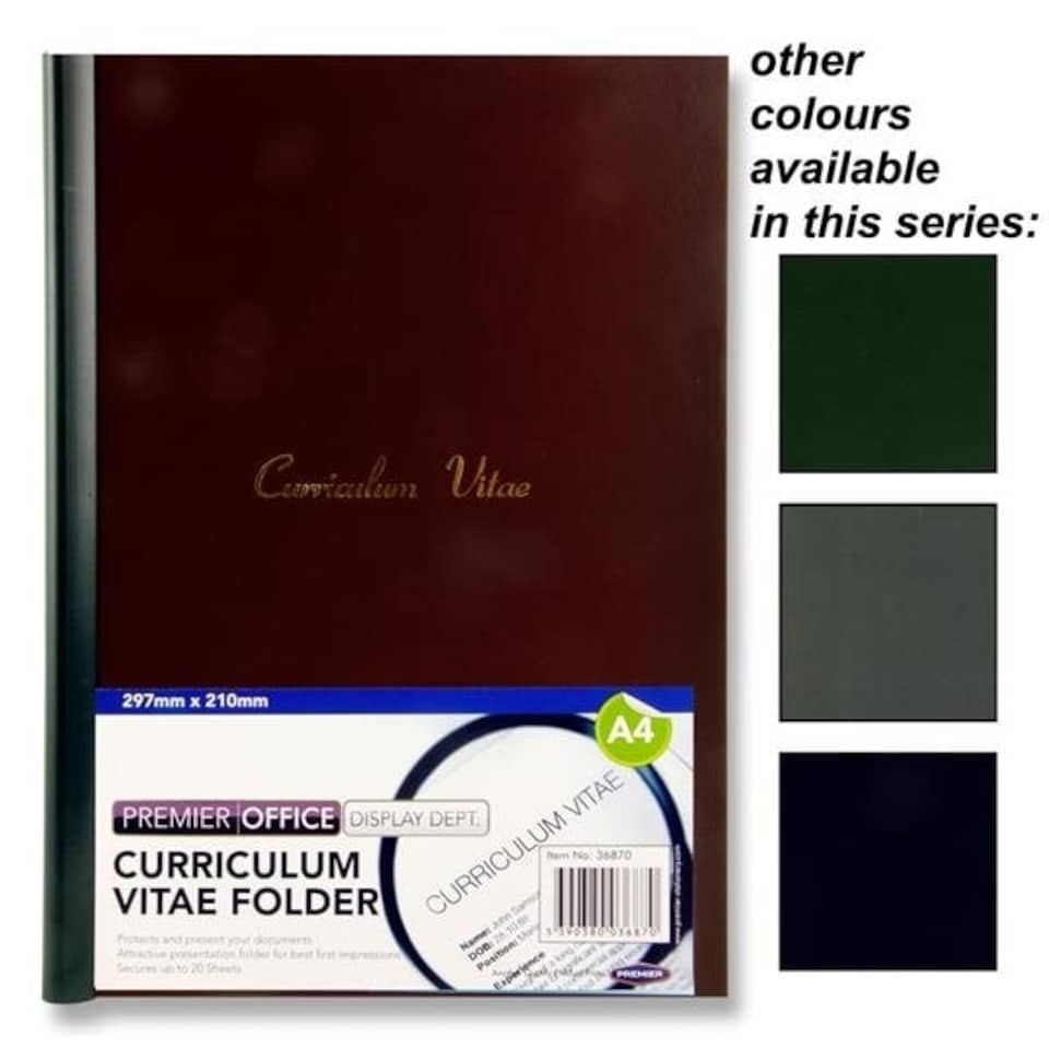 image 1 of A4 CV (Curriculum Vitae) File Cover by Premier Office