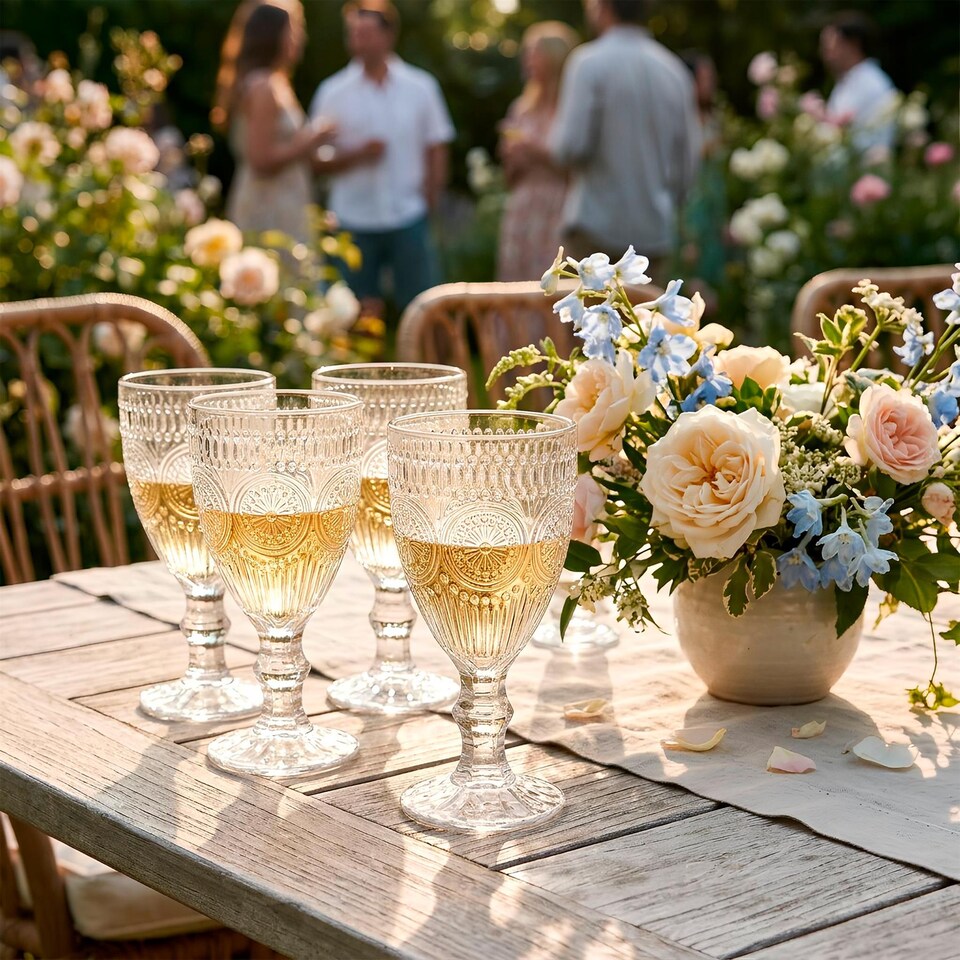 image 1 of Argon Tableware Amore Ribbed Wine Glasses - 310ml | Clear | Clear | 24