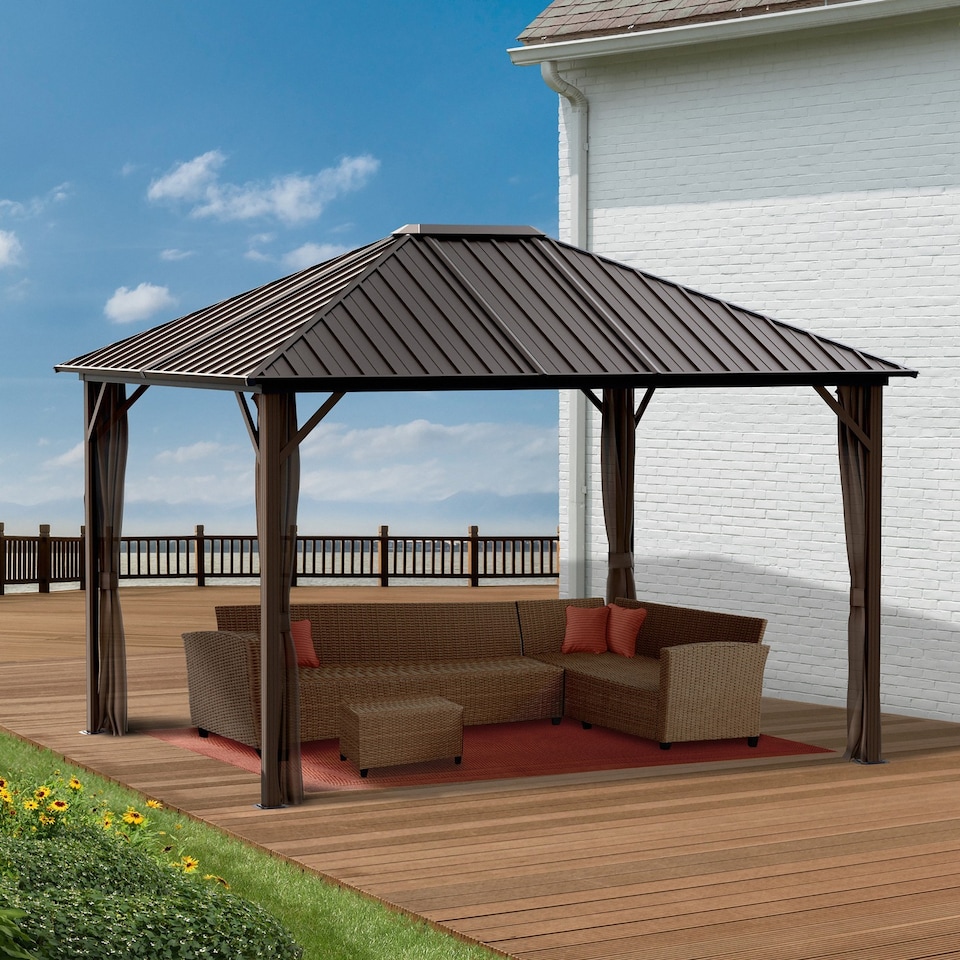 image 1 of Sojag Dakota Gazebo 3m x 3.7m - Aluminum - L365 x W300 x H275 cm - Powder-Coated/Galvanised
