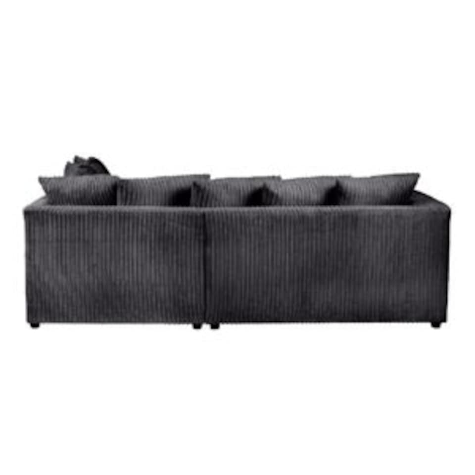 image 1 of Rivoli L Shape Corner Sofa in Jumbo Cord - Left Hand Facing Chaise Black