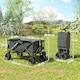 image 3 of Outsunny Outdoor Cart Folding Cargo Wagon Trailer Beach w Handle Dark Grey