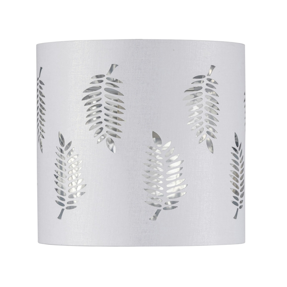 image 1 of Fern - White Cut Out 15.5cm Table Lamp Shade White | Silver