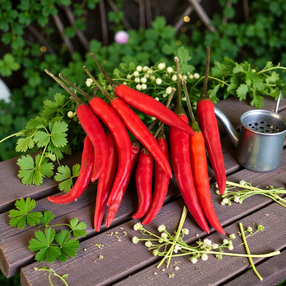 image 1 of Carbeth Plants Chilli Pepper Birdseye Vegetable Plant - 9cm Pot - Easy Grow Kitchen Garden