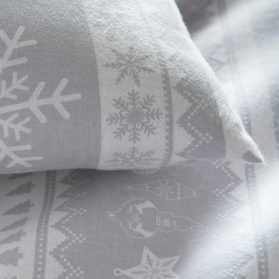 image 1 of Nordic Stripe Duvet Cover Set Brushed Cotton Grey Grey King Grey | King