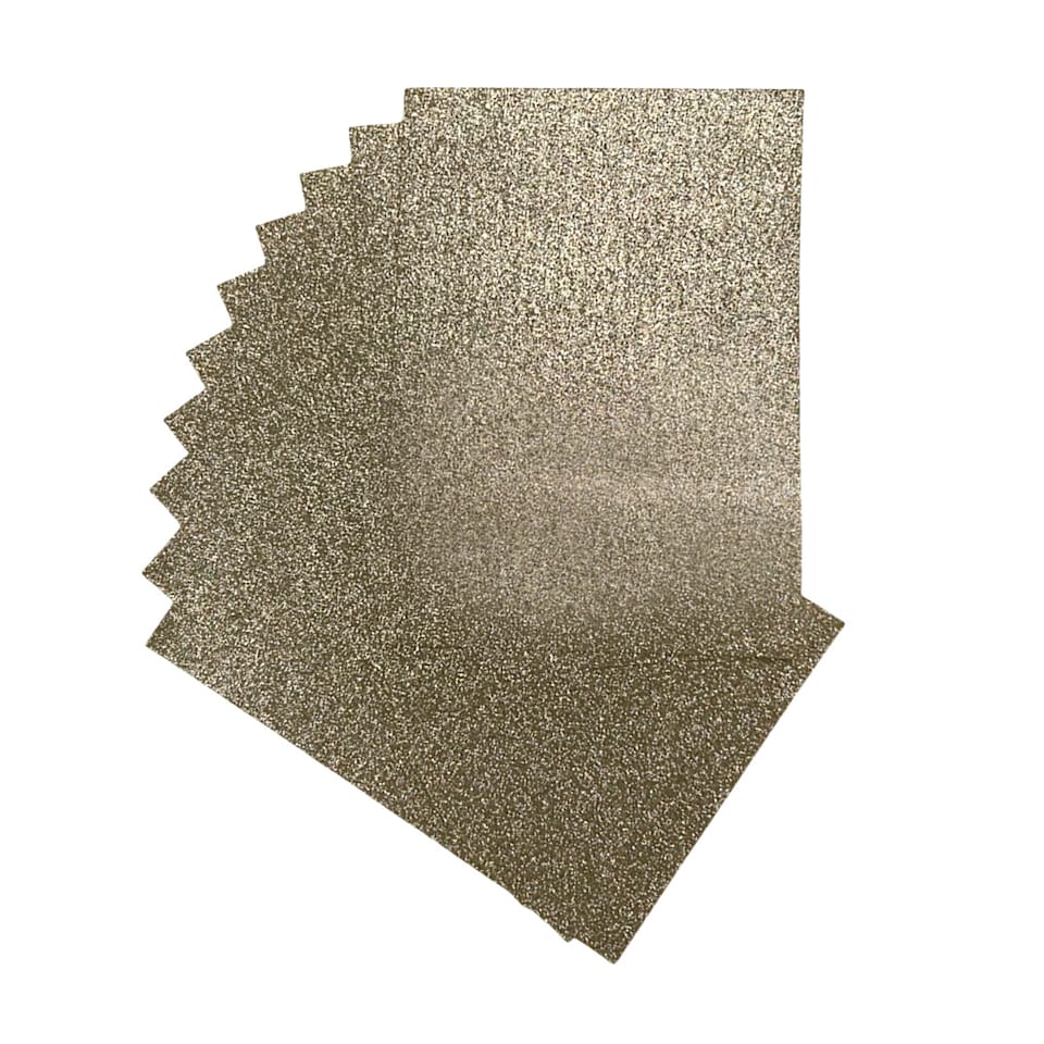 image 1 of Pack of 10 A4 Light Gold Glitter Eva Foam Sheets | Gold | Light Gold | A4