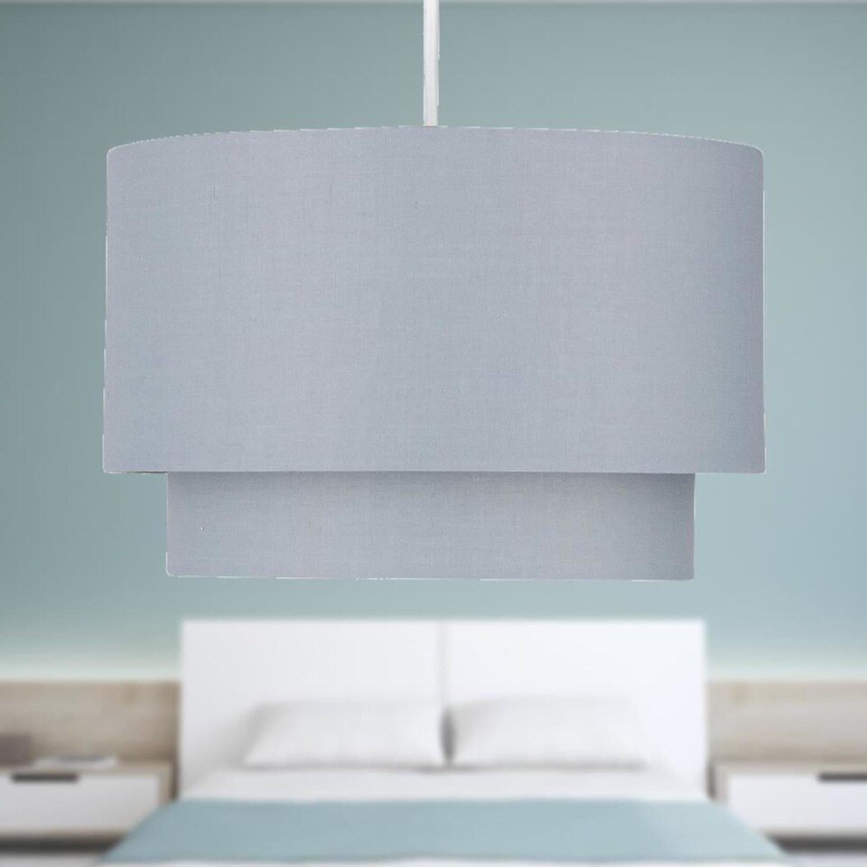 image 1 of Dark Grey 2 Tier Ceiling Light Shade | Grey | Medium | 1