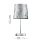 image 2 of ValueLights Polished Chrome Table Lamp with a Silver Grey Velvet Shade - Complete with a 4w LED Bulb 3000K Warm White