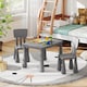image 3 of COSTWAY Kids Table and 2 Chairs Set Children Play Table Grey