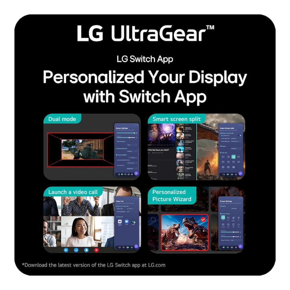 image 1 of LG UltraGear 32G600A-B 31.5" Quad HD 180Hz 1ms AMD FreeSync HDR10 Curved Gaming Monitor