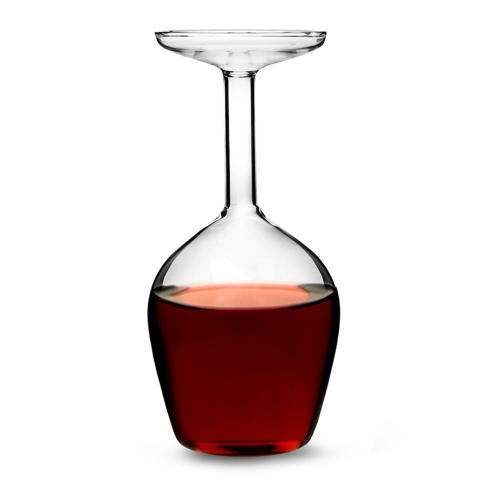 image 1 of Upside Down Wine Glass Clear