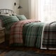 image 4 of D & D Bennet Check Duvet Cover Set Green