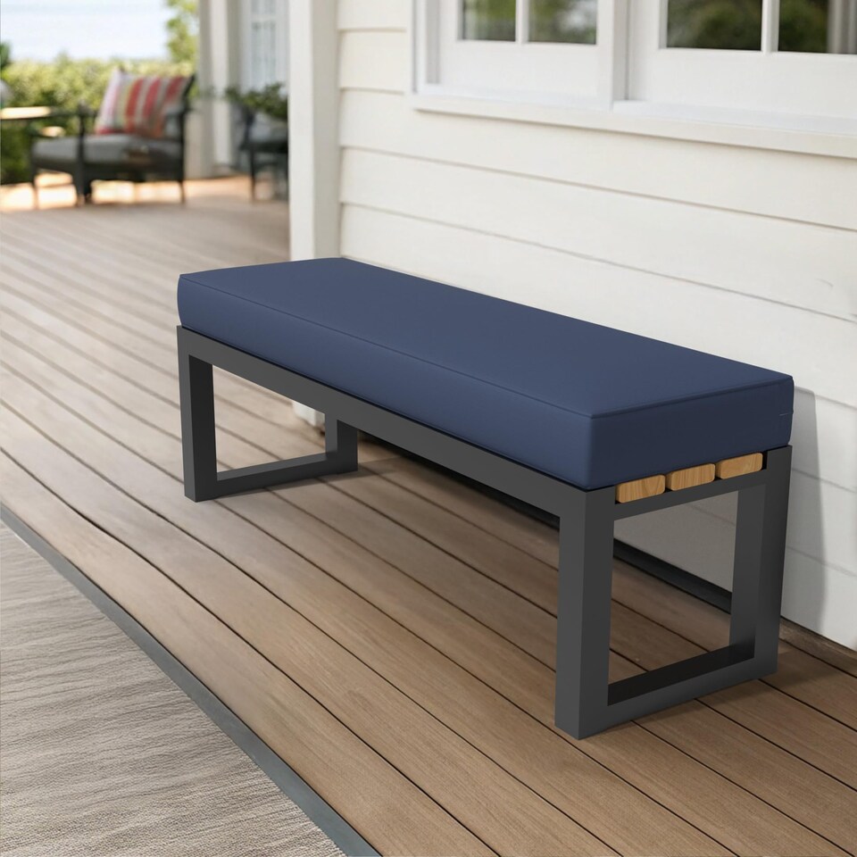 image 1 of Covers&All Sunbrella Outdoor Bench Cushion, Premium 5″ High-Density Foam, Water-Resistant and Patio Seating for Outdoor Bench, 18 in W x 52 in L x