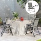 image 6 of Outsunny Folding Garden Dining Chairs Set of 2 with Mesh Seat, Brown Grey | 4PCS