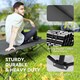 image 3 of Outsunny Double Camping Folding Cot Portable Sleeping Bed, Charcoal Grey