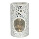 image 1 of Something Different Crackle-Effect Pillar Oil Burner - Silver - One Size
