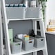 image 2 of Wham Studio 5 x 1.4L Deep Rectangular Plastic Storage Baskets Ice White Grey