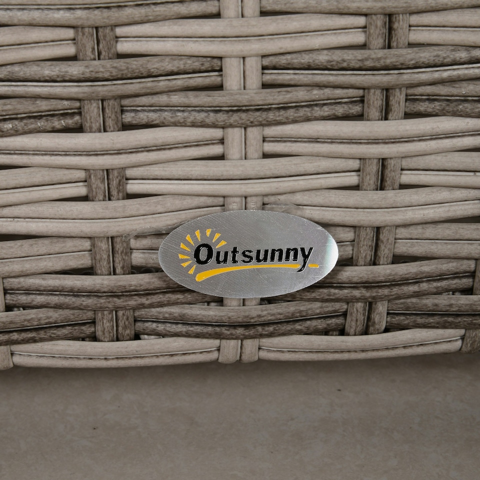 image 1 of Outsunny 8pc Outdoor Patio Furniture Set Weather Wicker Rattan Sofa Chair Grey