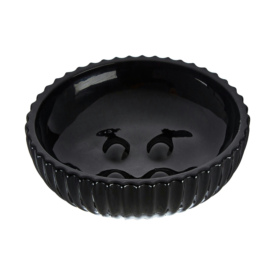 image 1 of Ticino Brittany Black Glass Soap Dish
