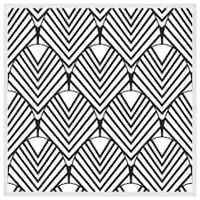 Black geometric decoration (Picture Frame) White | M