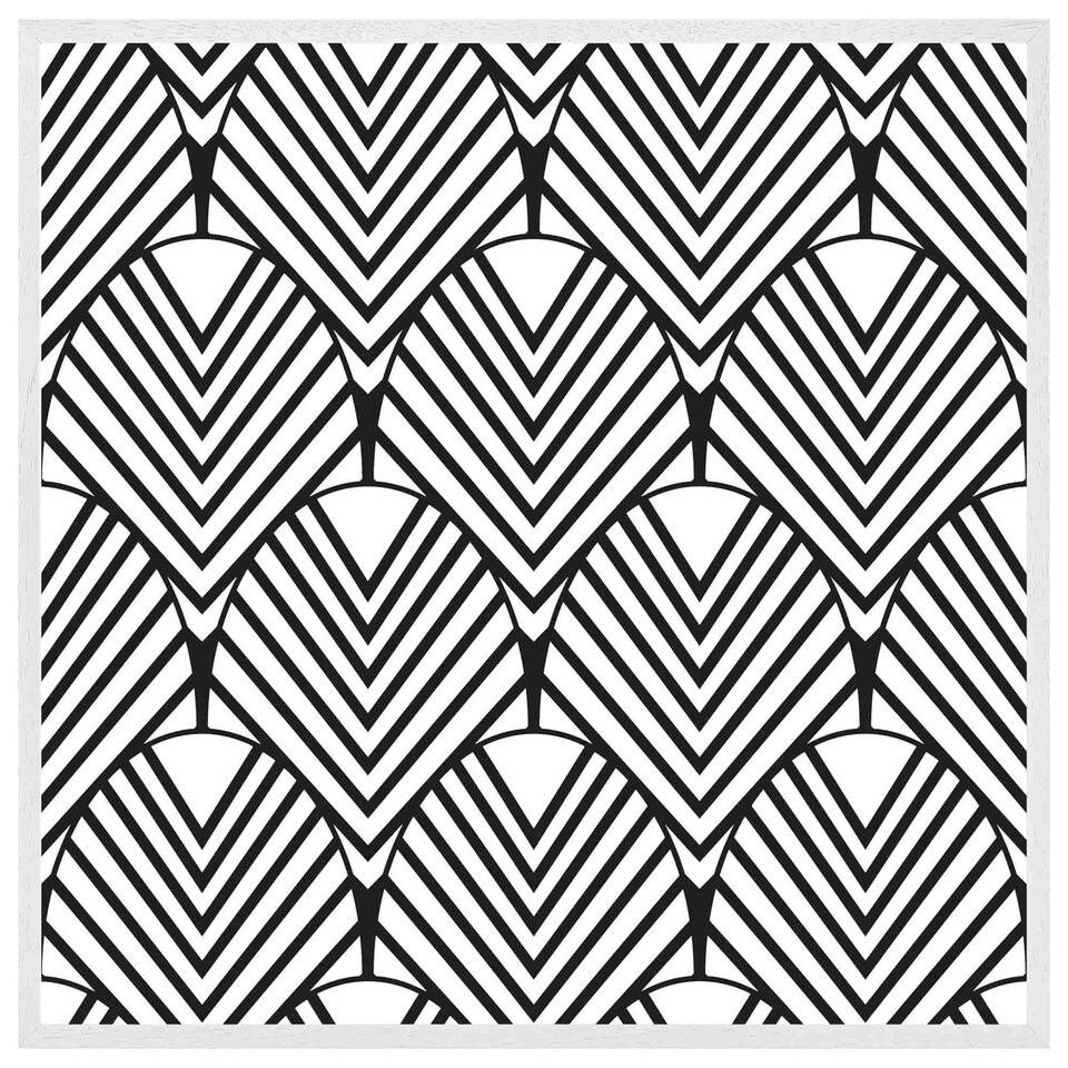 image 1 of Black geometric decoration (Picture Frame) White | M