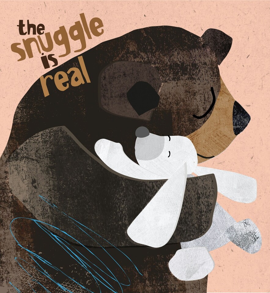 image 1 of The Snuggle Is Real - Illustrated Art Card By Paul Delaney