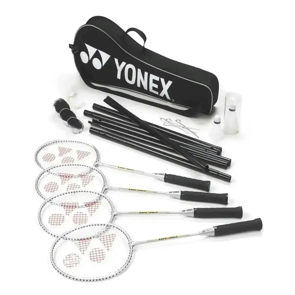 image 1 of YONEX 4 Player Badminton Set, black/ali, one size, K-REY-YXR150