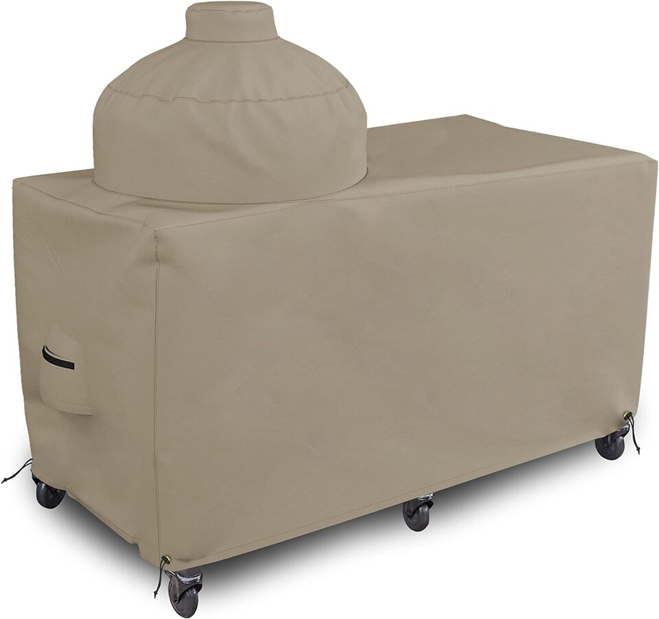 image 1 of Covers&All Big Egg Grill Cover, 12 Oz Waterproof UV & Weather Resistant, PVC Coated Outdoor Cover, 60 in L x 36 in D x 50 in H, Beige