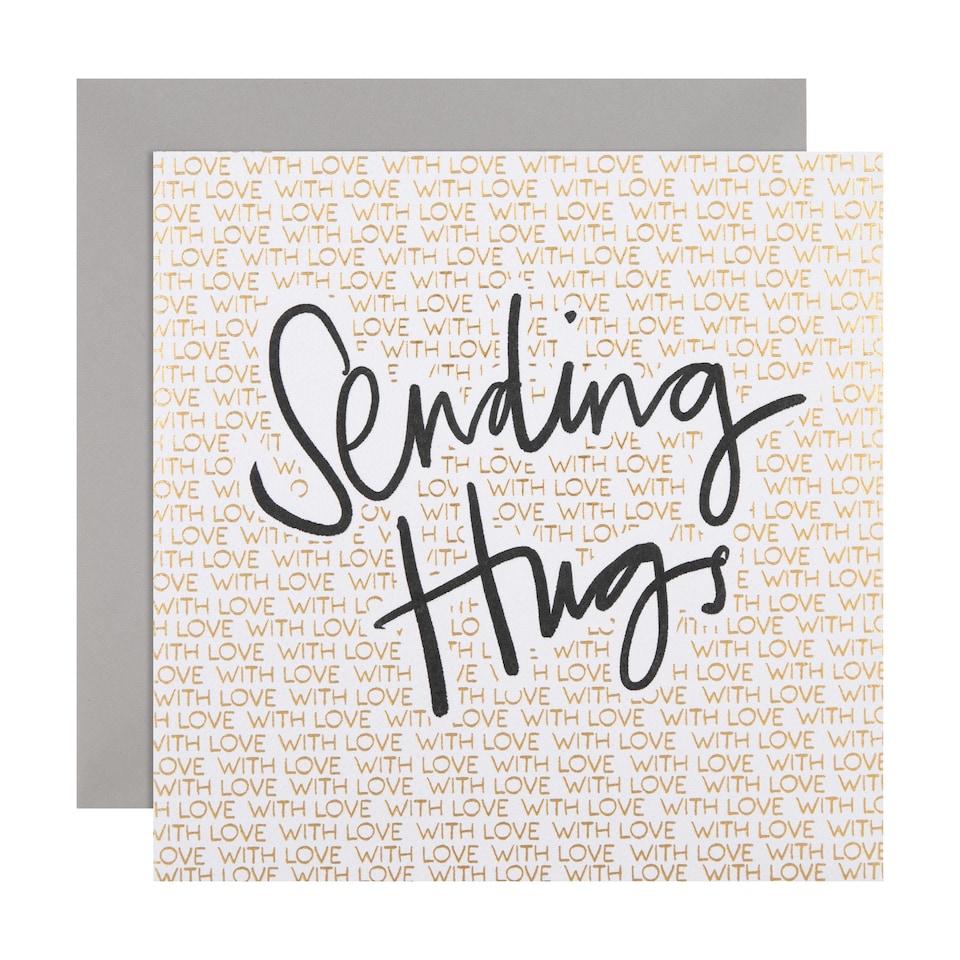 image 1 of Hallmark Thinking of You Card - 'Sending Hugs' Typography Design