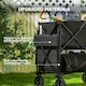 image 10 of Outsunny Double Decker Folding Trolley Cart on Wheels, 200KG Capacity Black