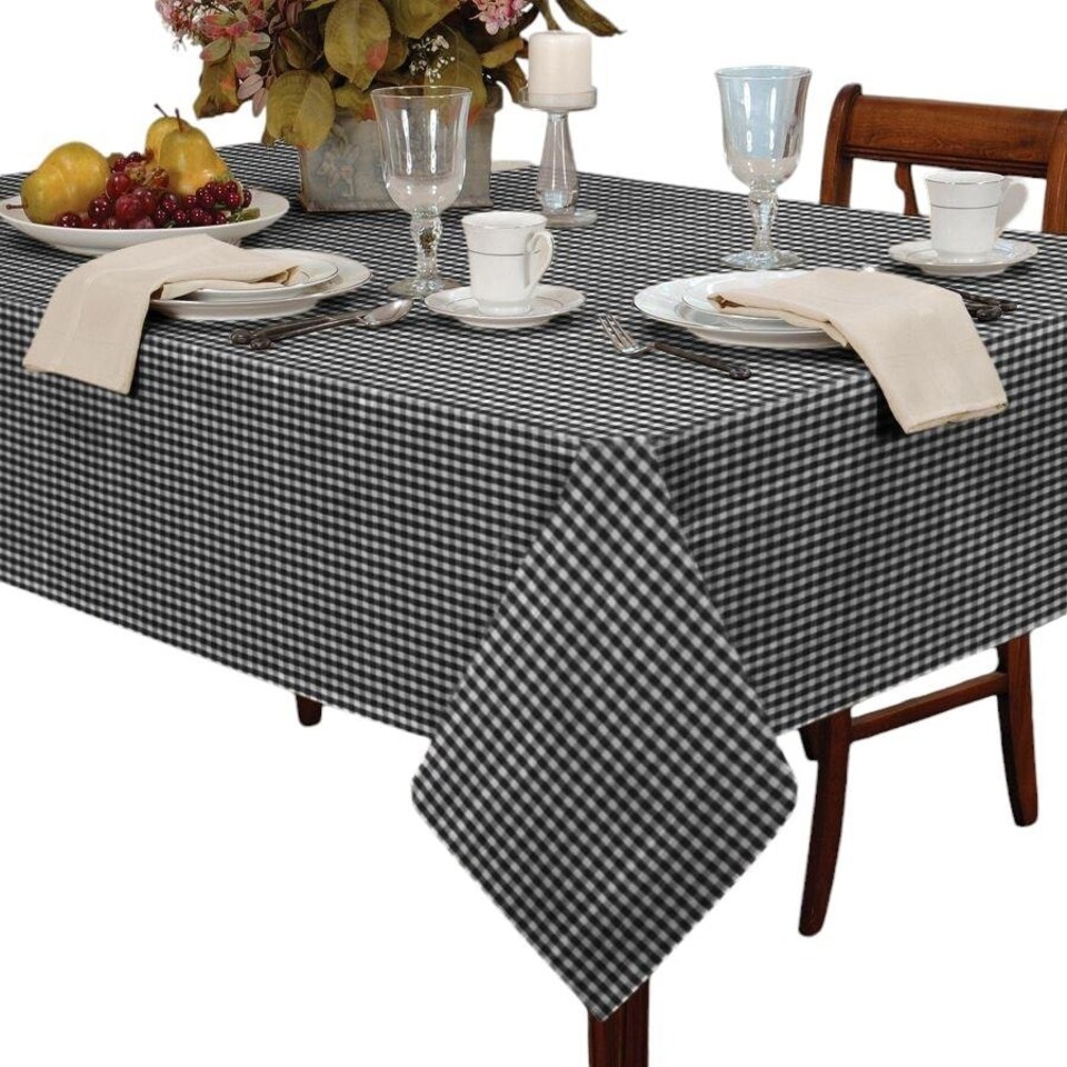 image 1 of Gingham Tablecloth - Black - 137x183cm