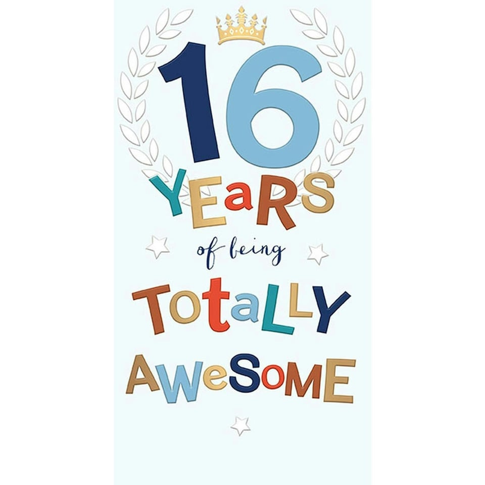 Words 'n' Wishes Age 16 Birthday Card for a Boy, Boys Birthday Card 16th Birthday, Multi-Coloured