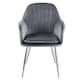 image 4 of MUSE Pair of Chairs Upholstered in Velvet Fabric with Silver Legs - Grey Grey
