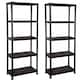 image 3 of 1 x Strong Compact Plastic Storage Shelving Unit Racking 5 Tier Black