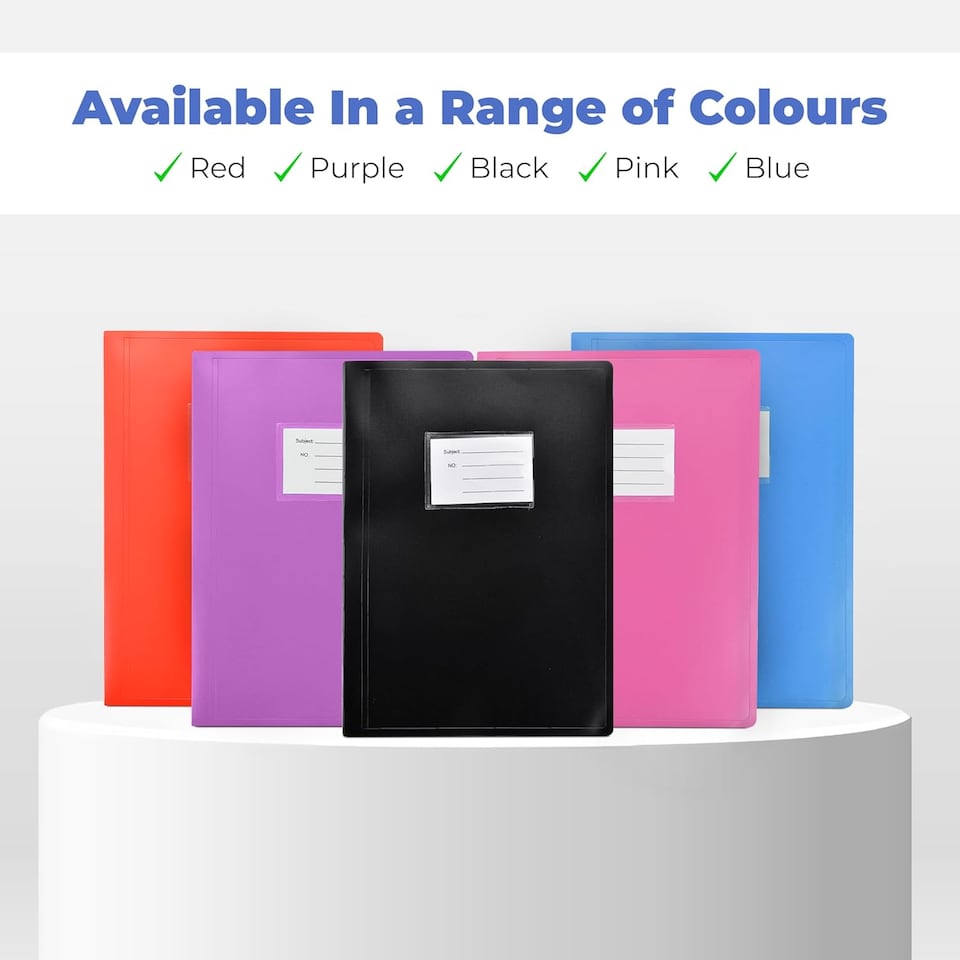 image 1 of ARPAN A4 Display Book Folder for School, Filing, Storage, Interviews, CVS & Presentations, Flexible Cover, A4 Display Folder with 62 Pockets 124 Sides