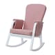 image 1 of Dursley Rocking Chair - Comfortable Rocking Chair With Padded Support, Suedette Fabric With Side Pockets & Compact Design (Blush Pink)