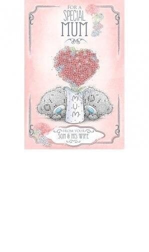 Mum From Son & His wife Me to You Bear Jug Of Flowers Mother's Day Both Of Us New Card