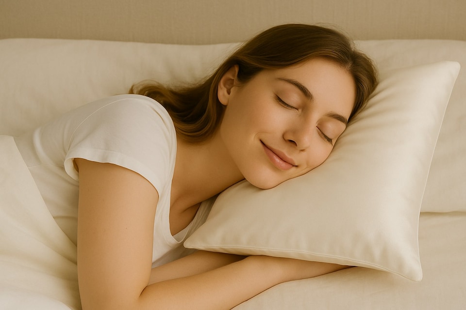 image 1 of 100% Mulberry Silk Pillowcase 1 Piece | Cream | One Size | 1