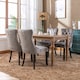 image 3 of Romsey Set of 4 Modern Velvet Dining Chairs with Solid Oak Legs