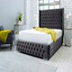 image 3 of Benito Plush King Bed Frame - Steel