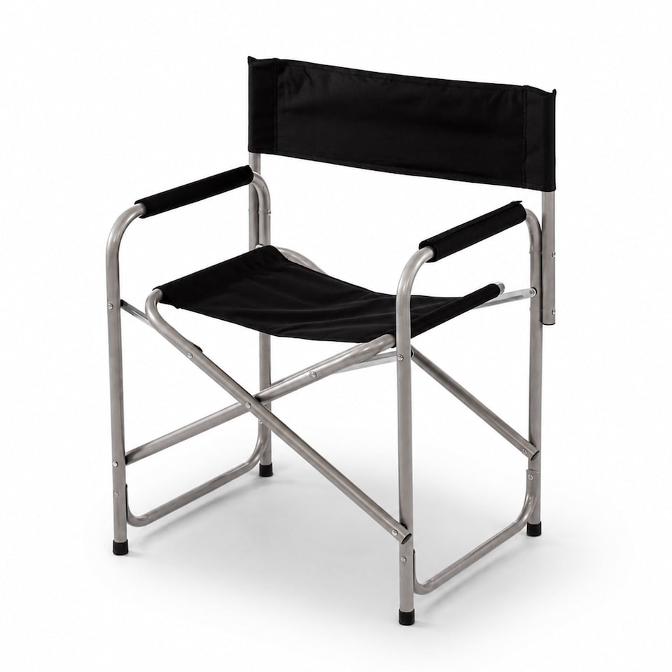 image 1 of Black Lightweight Folding Portable Outdoor Garden Camping Directors Chair Seat