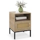 image 9 of COSTWAY Home Rattan Nightstand Accent Bedside Table Brown