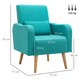 image 7 of HOMCOM Upholstered Leisure Lounge Sofa, Accent Chair with Pillow, Teal