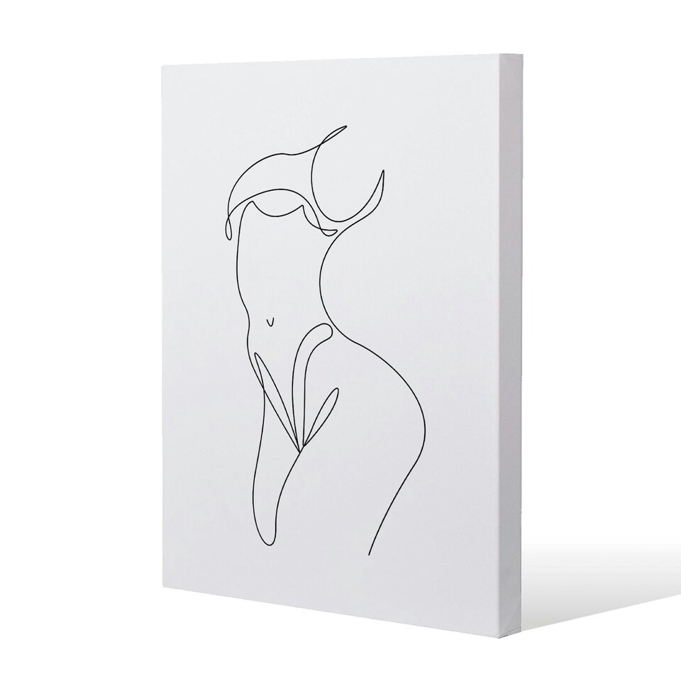 image 1 of line art of femail body (Canvas Print)