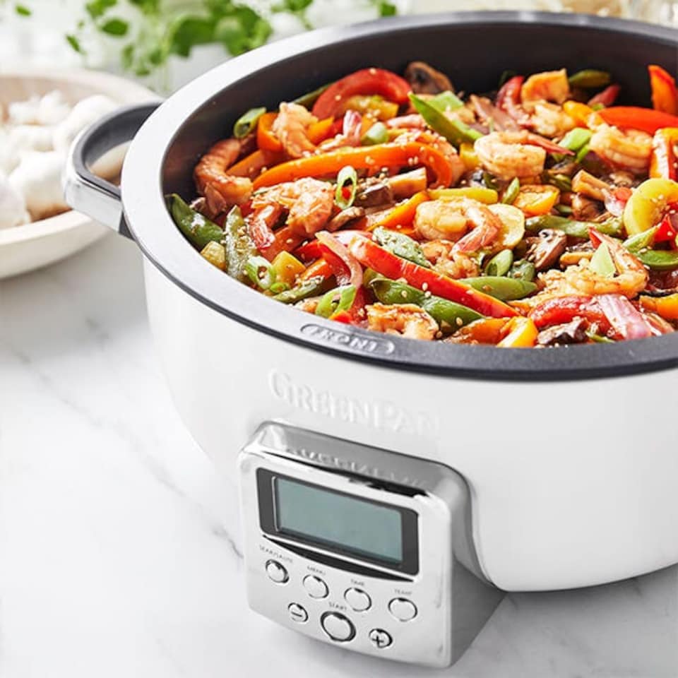 image 1 of GreenPan Non-Stick Multicooker 5.6L Cream